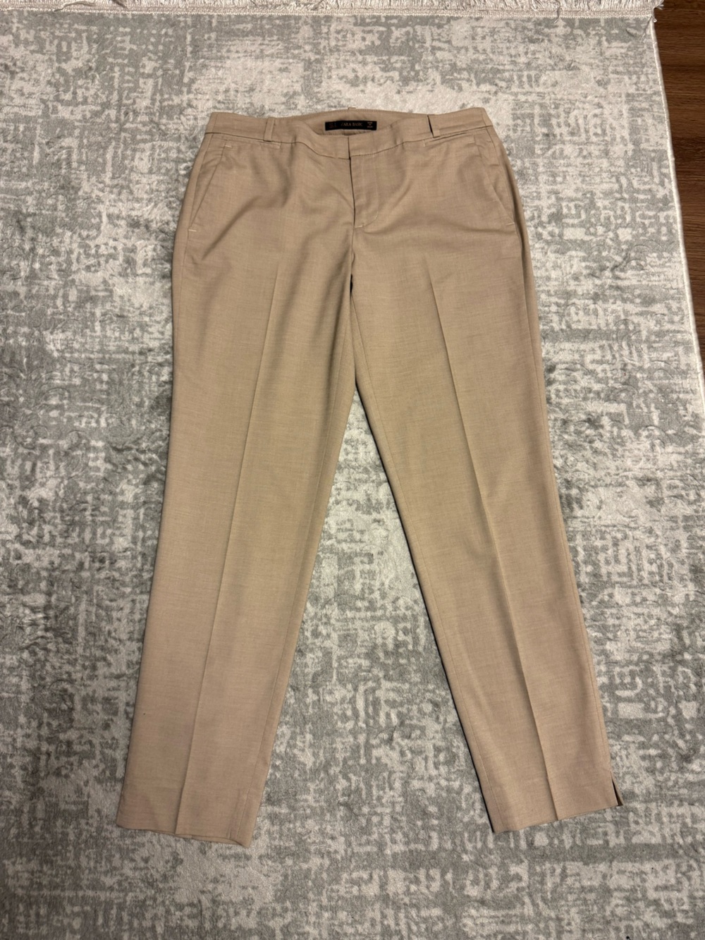 Zara Classic Women's Straight-Leg Dress Pants in Beige